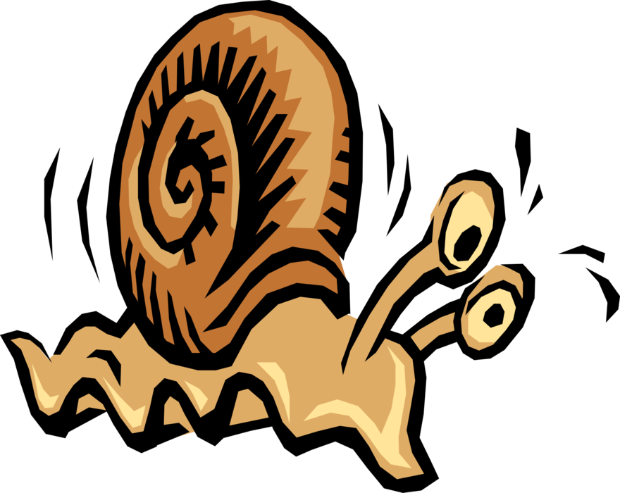 Vector Illustration of Snail or Terrestrial Gastropod Mollusk Panics