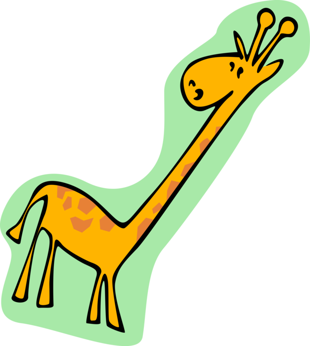 Vector Illustration of Cartoon African Giraffe