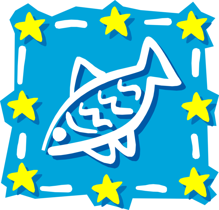 Vector Illustration of Astrological Horoscope Astrology Signs of the Zodiac - Water Sign Pisces The Fish
