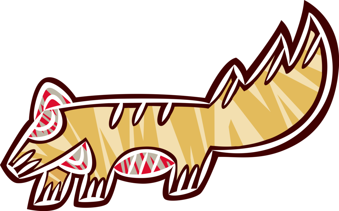 Vector Illustration of Omnivorous Mammal Fox Animal Symbol