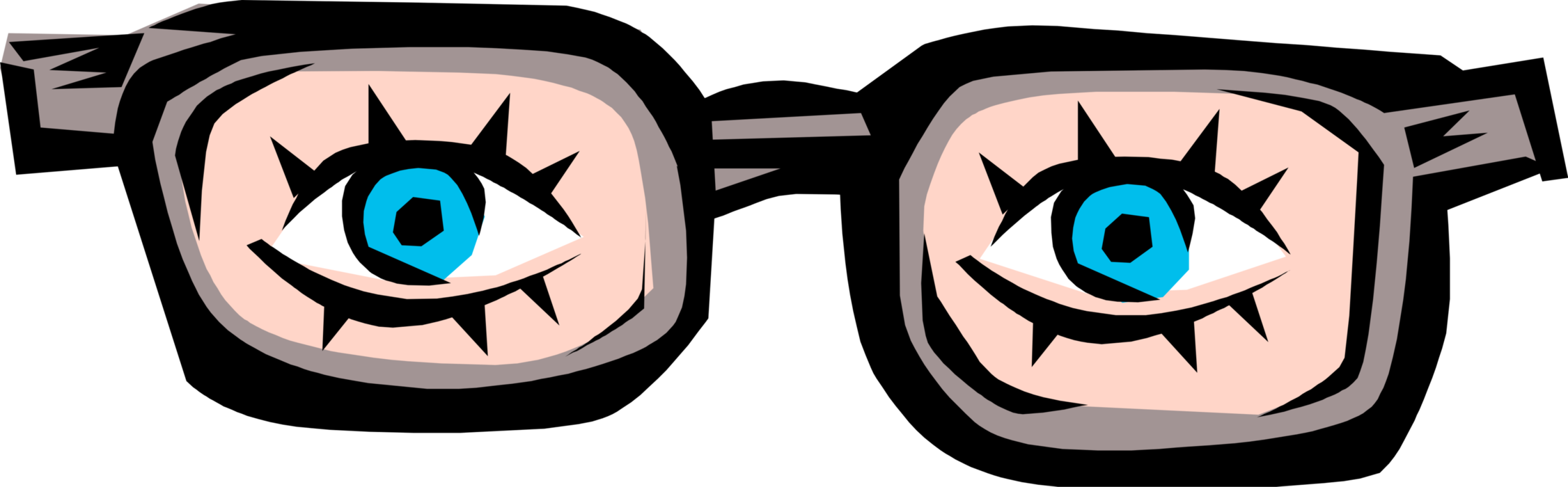 Vector Illustration of Joke Glasses Disguise with Funny Eyes