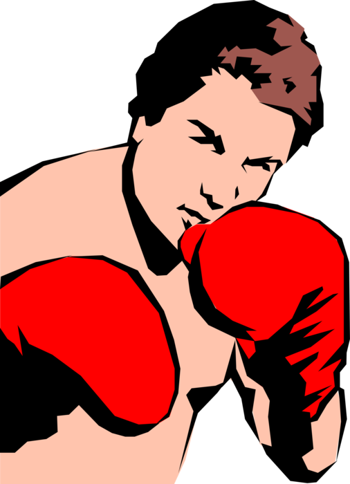 Vector Illustration of Prizefighter Pugilist Boxer with Boxing Gloves "Come at Me, Bro"