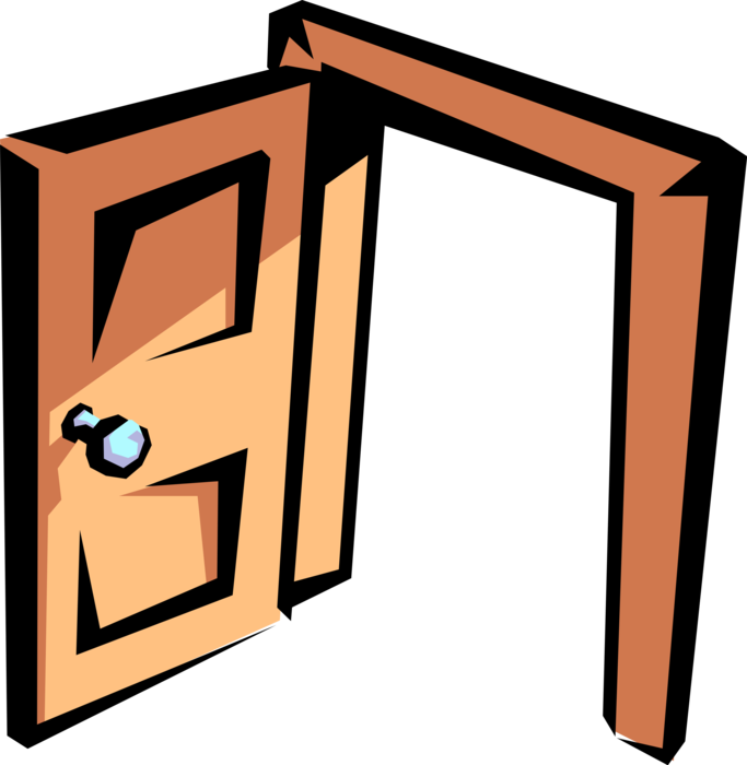 Vector Illustration of Doorway Door Entrance or Access to Enclosed Space