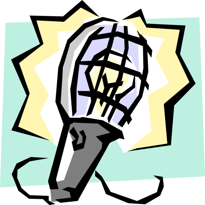 Vector Illustration of Trouble Light, Drop Light or Inspection Lamp Provides Illumination Source