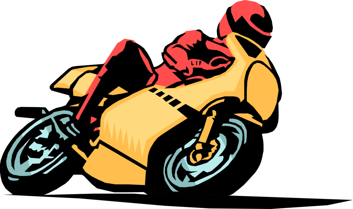 Vector Illustration of Motorcyclist in Motorcycle Bike Race