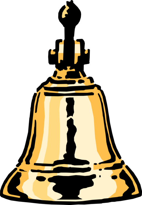 Vector Illustration of Brass Bell Idiophone Percussion Instrument