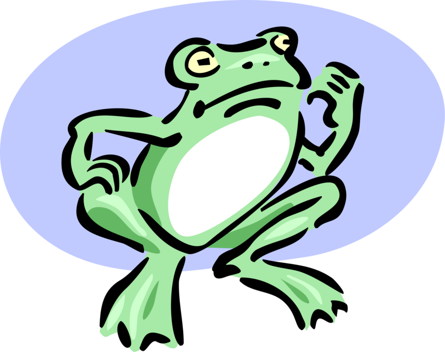 Vector Illustration of Green Frog Beckoning