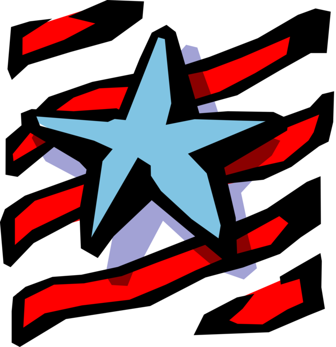 Vector Illustration of Stars and Stripes Nickname for Flag of the United States