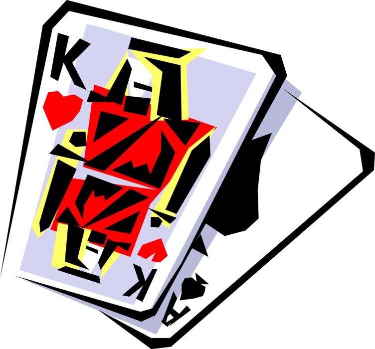 Vector Illustration of Card Games King of Hearts Playing Card