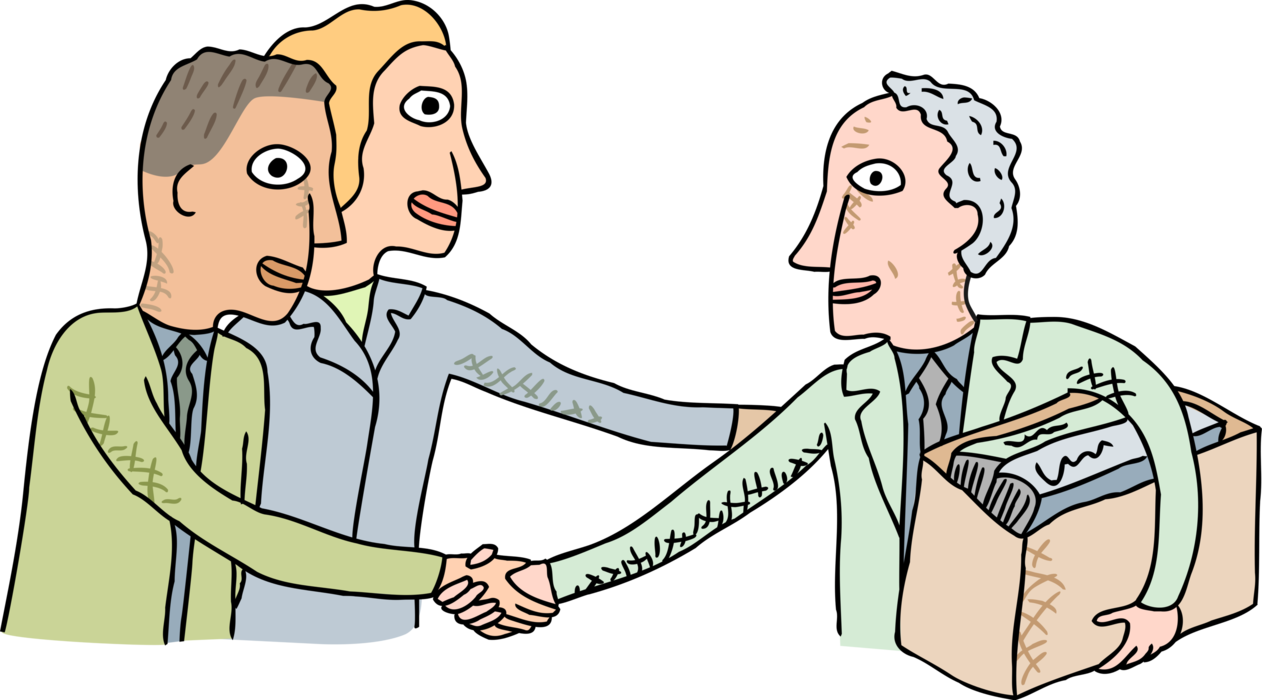 Vector Illustration of Business Greeting, Shaking Hands with New Client
