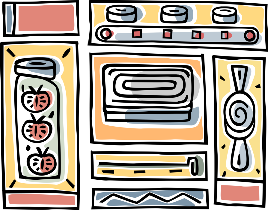 Vector Illustration of Canning and Preserving Processed Food in Sealed Airtight Containers
