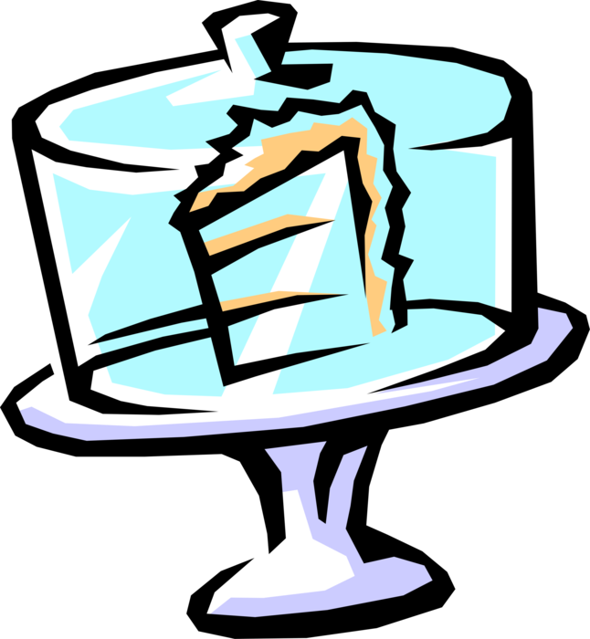 Vector Illustration of Sweet Dessert Cake Wedge in Restaurant Display