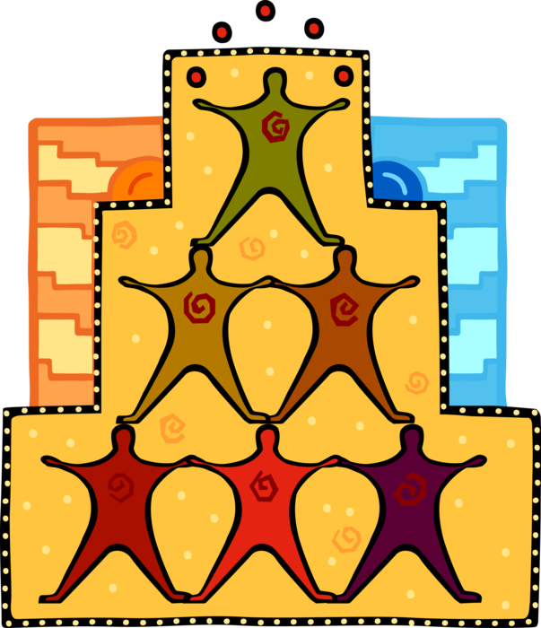 Vector Illustration of Business Metaphor, Pyramid Growth Design