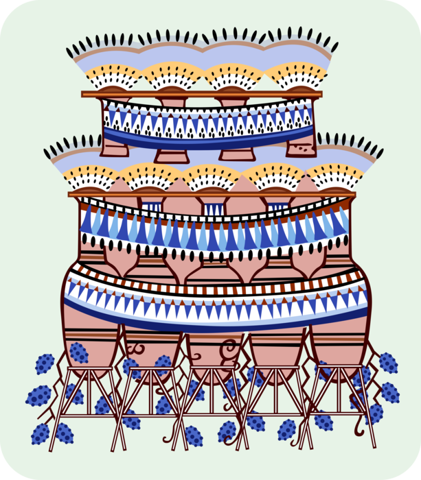 Vector Illustration of Decorative Ancient Egyptian Patterns