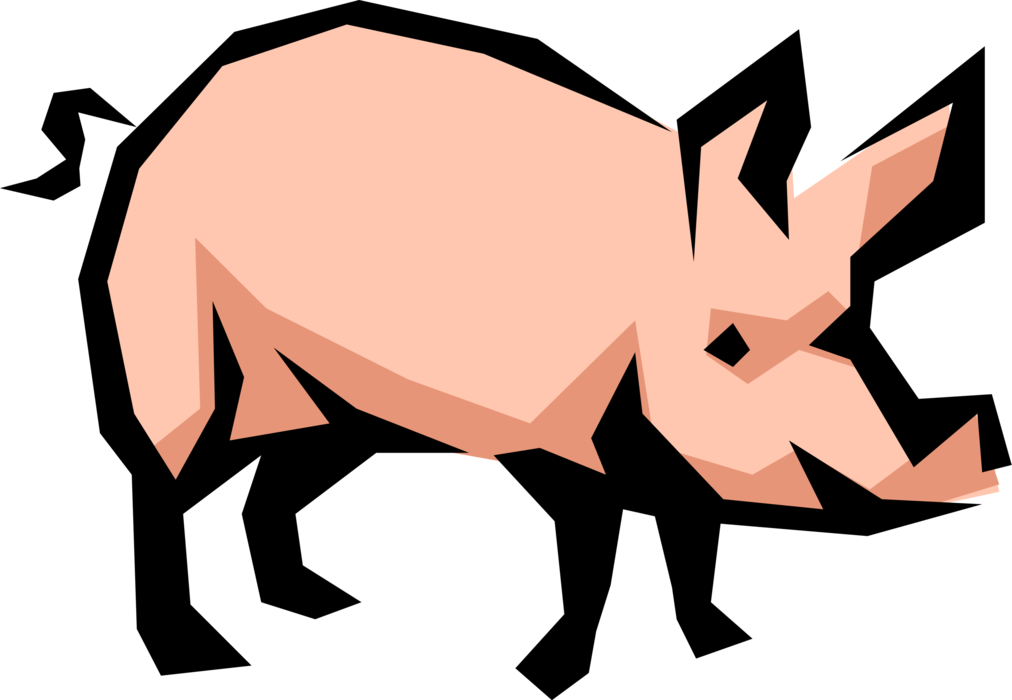 Vector Illustration of Farm Agriculture Livestock Animal Pig Hog Swine Porker (Aspires to be Bacon)
