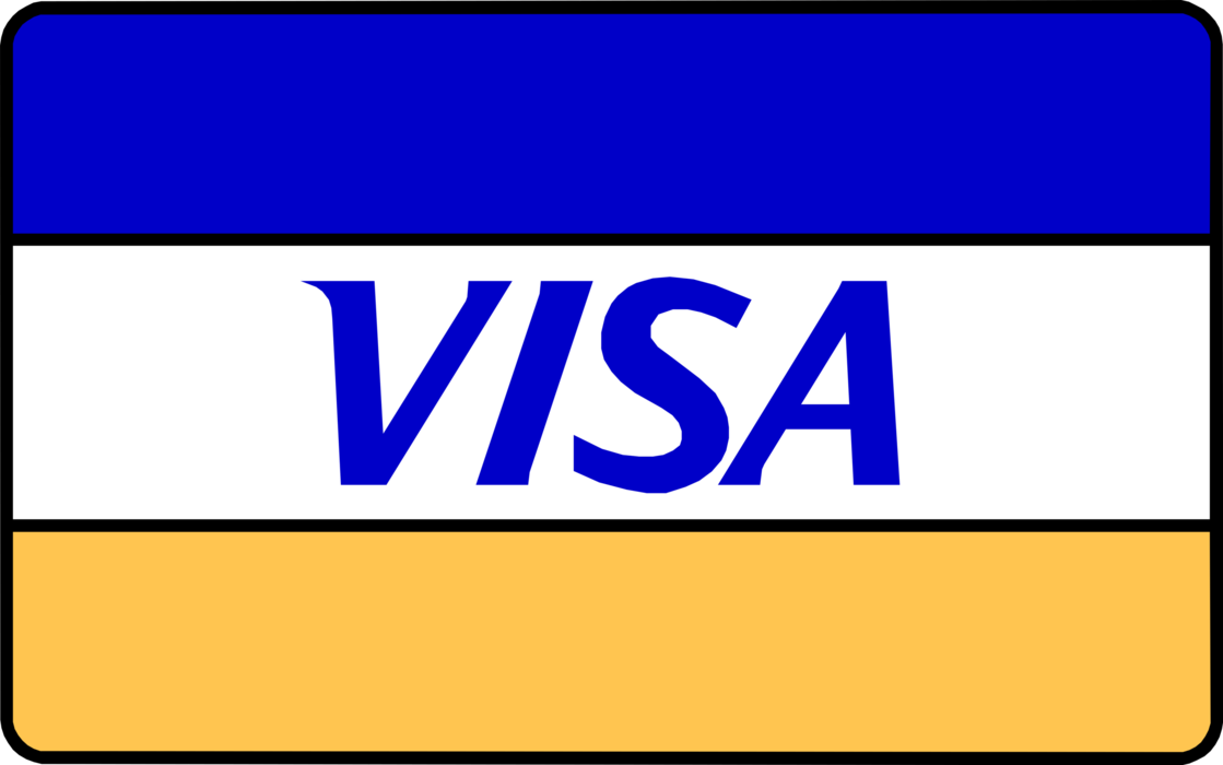 Vector Illustration of VISA Credit Card Method of Payment Line of Credit
