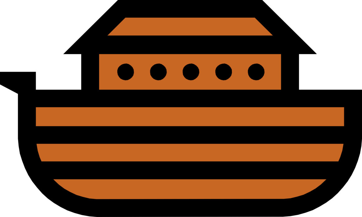 Vector Illustration of Noah's Ark from Genesis Flood Narrative