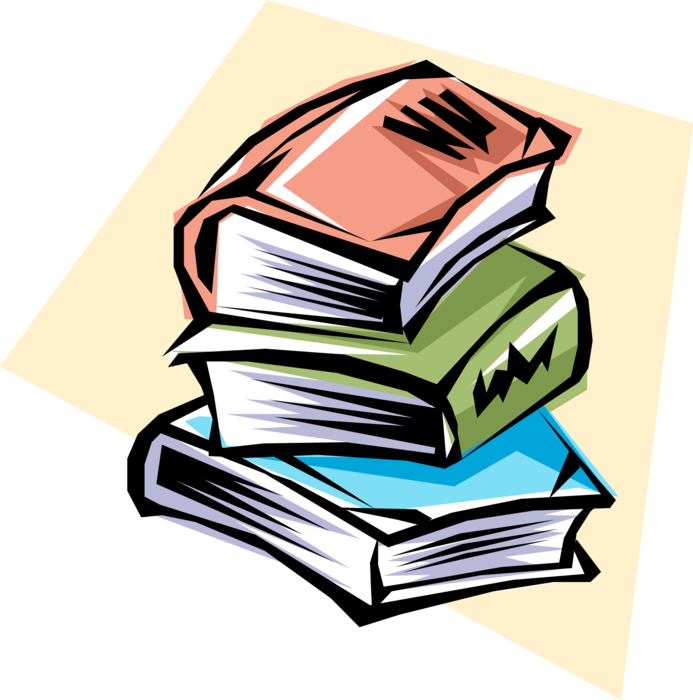 Vector Illustration of Stacked School Books