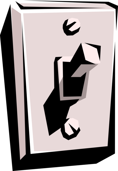 Vector Illustration of Electric Light Switch On Off Toggle
