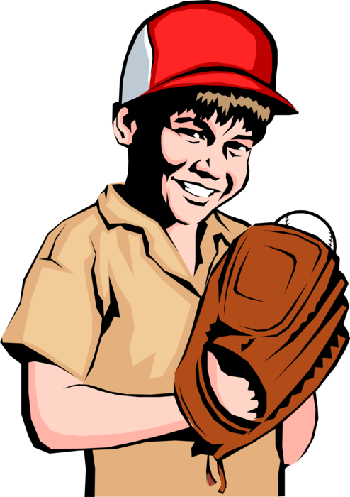 Vector Illustration of Young Boy Plays Baseball Ready to Pitch