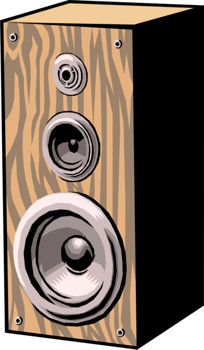Vector Illustration of Home Audio Entertainment Stereo Music Loudspeaker Speakers