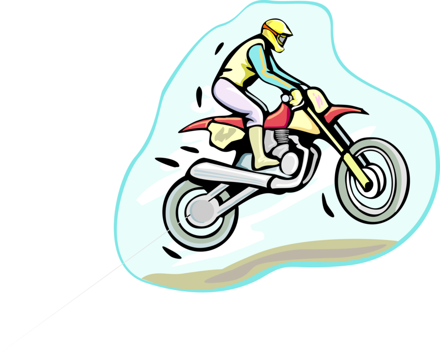 Vector Illustration of Motocross Off-Road Competitive Motorcycle Racing