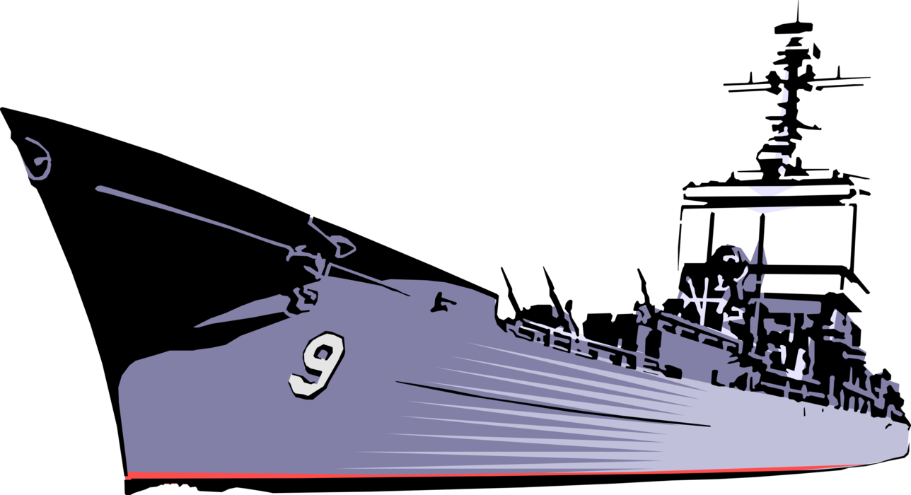 Vector Illustration of Naval Ship Vessel