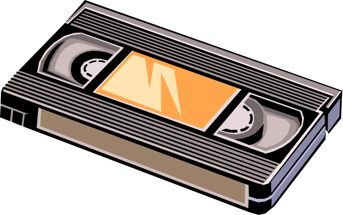 Vector Illustration of Videotape Magnetic Tape for Storing Motion Video Images
