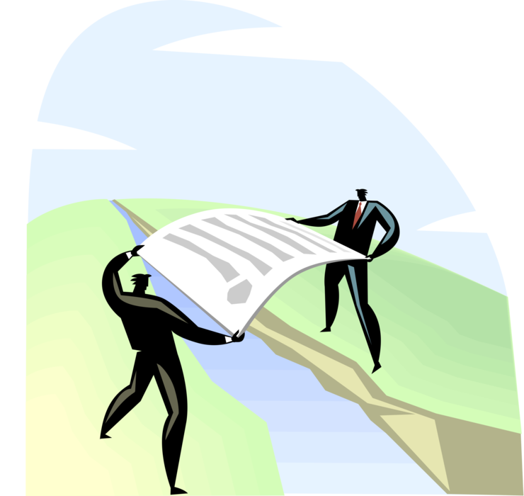 Vector Illustration of Businessmen Reach Agreement to Work Together for Common Goal