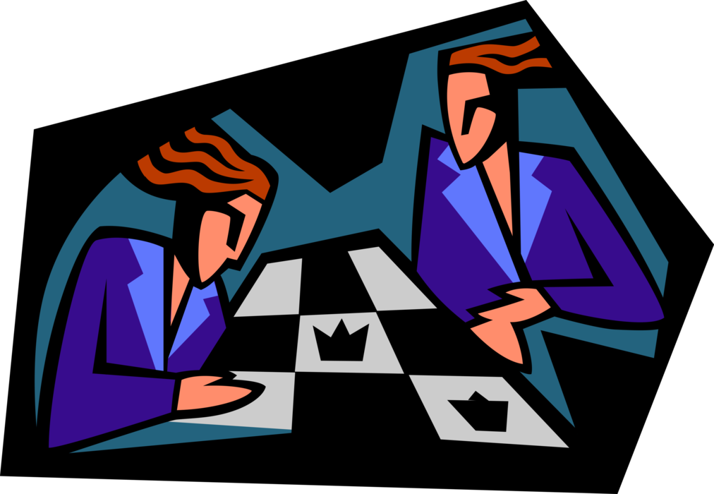 Vector Illustration of Competitive Strategy Game of Chess