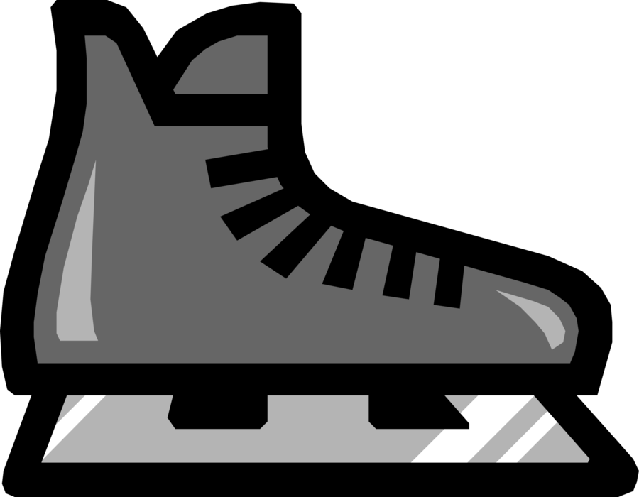 Vector Illustration of Sport of Ice Hockey Equipment Skates