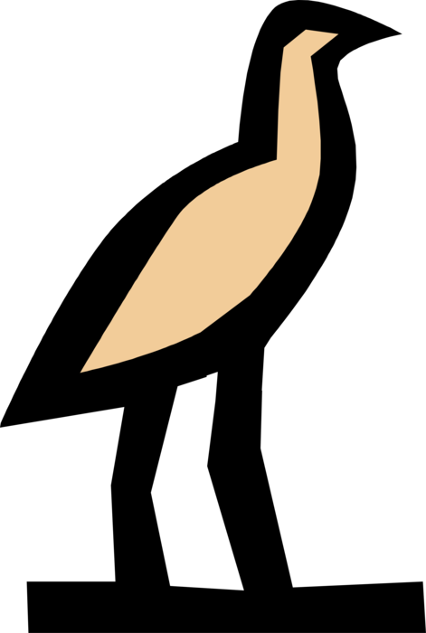 Vector Illustration of Ancient Egyptian Bird Hieroglyphic Symbol