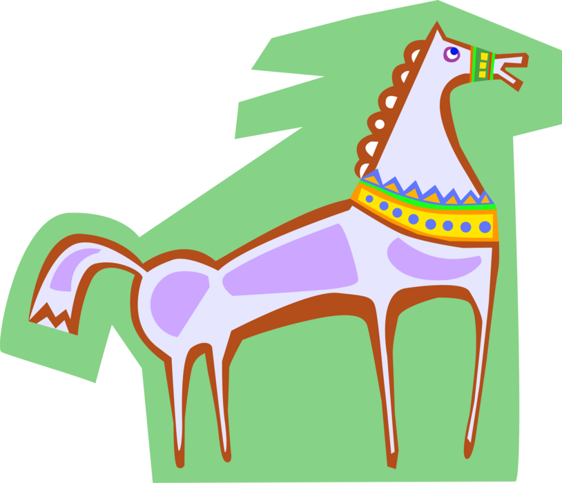 Vector Illustration of Quadruped Equine Horse