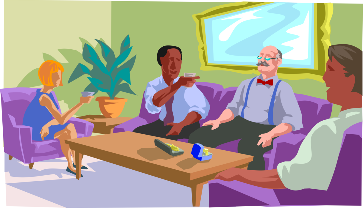 Vector Illustration of Workers Celebrating Retirement of Co-Worker