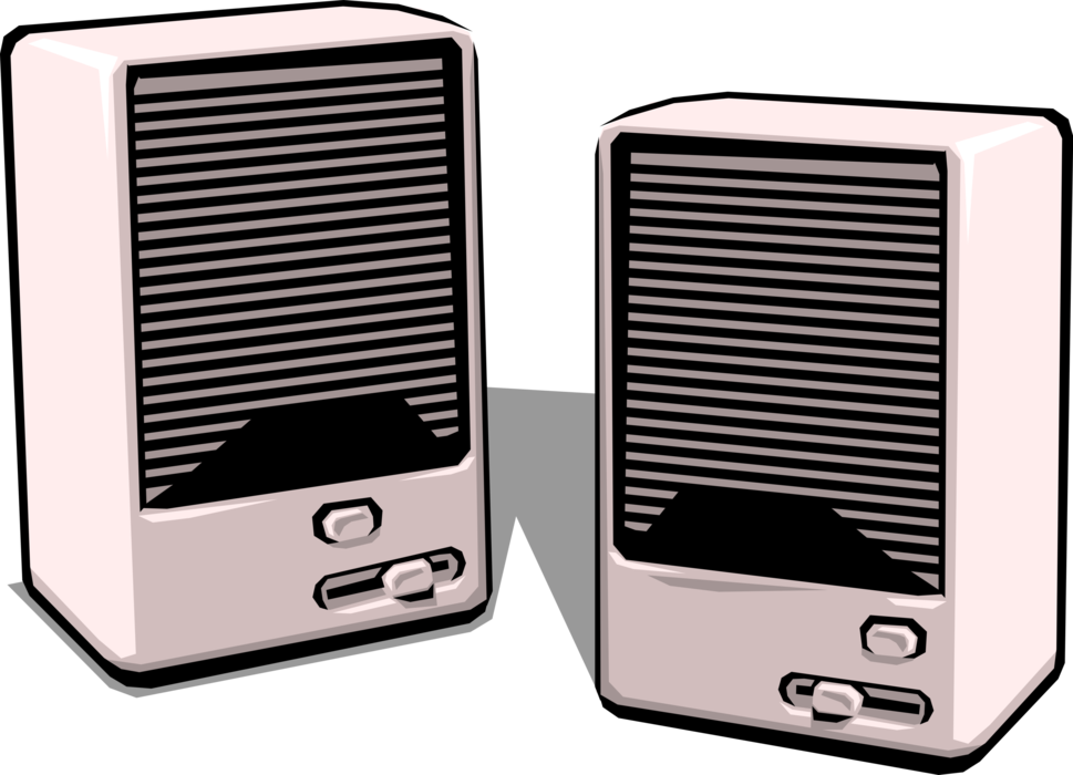 Vector Illustration of Computer Audio Entertainment Multimedia Loudspeaker Speaker