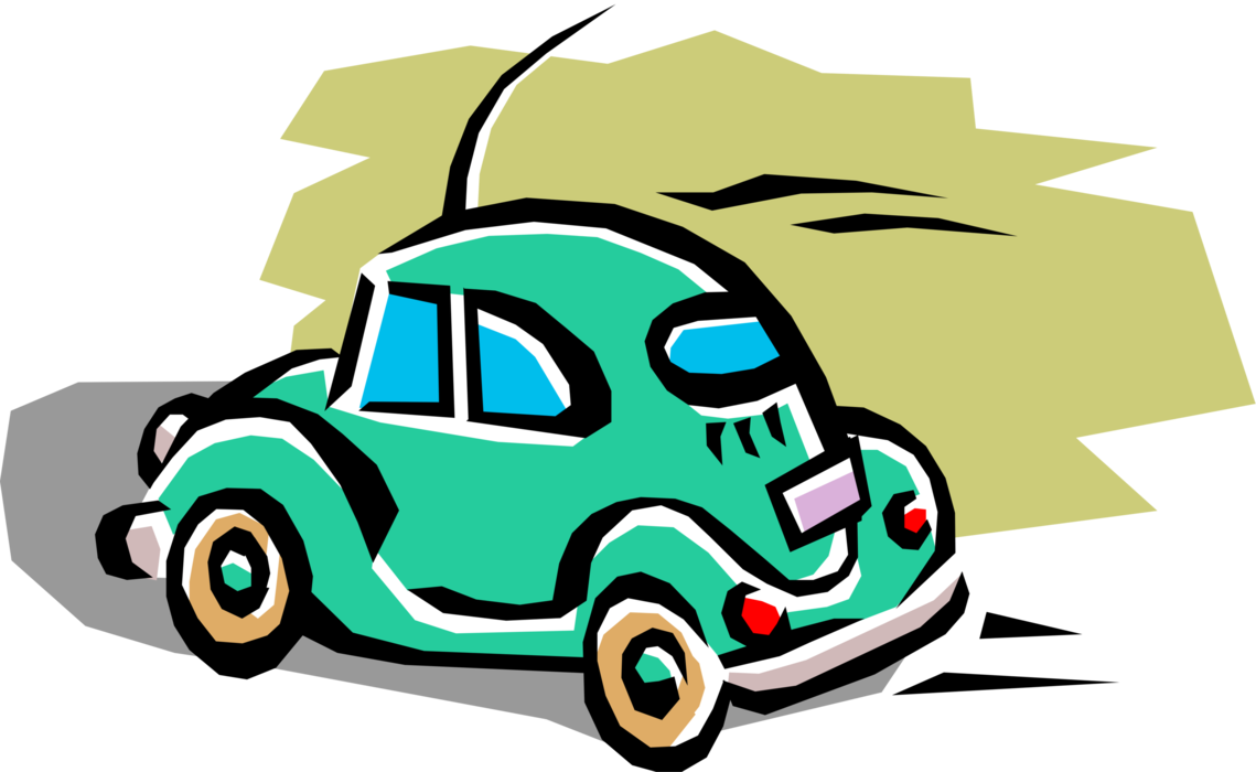 Vector Illustration of Volkswagen Beetle Car Automobile Motor Vehicle 
