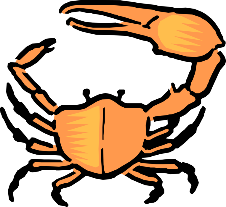 Vector Illustration of Cartoon Crustacean Crab