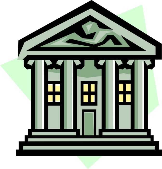 Vector Illustration of Classic Bank Architecture Banking Symbol with Columns