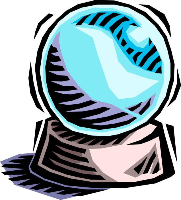 Vector Illustration of Crystal Ball Orbuculum Glass Ball used in Fortune Telling and Clairvoyance