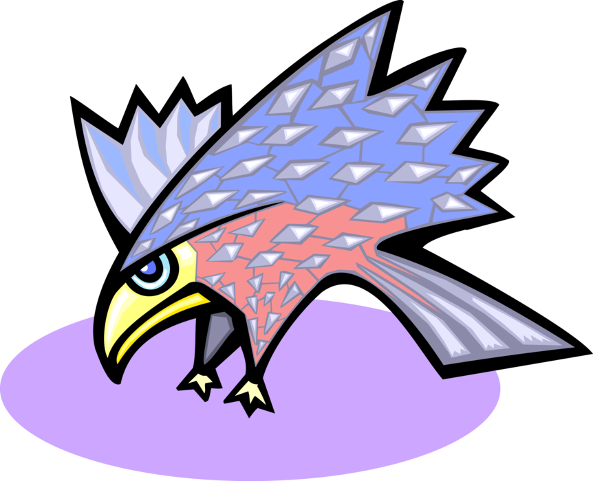 Vector Illustration of Colorful Bird of Prey Hawk