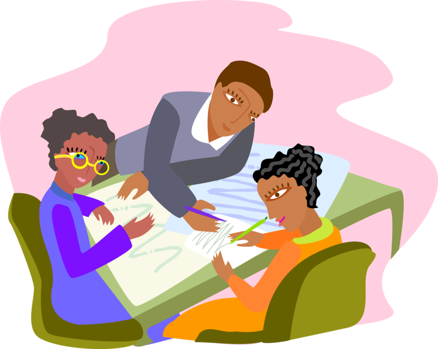 Vector Illustration of Business Meeting to Discuss Plans