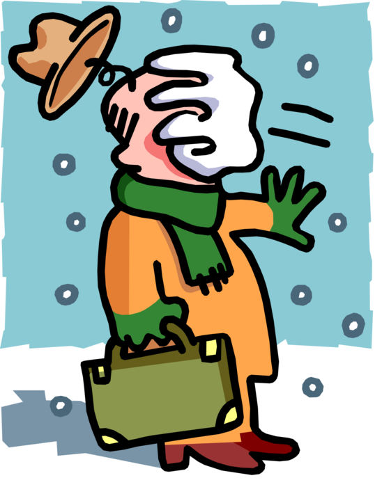 Vector Illustration of Dad Arrives Home From Work and Gets Snow in Face