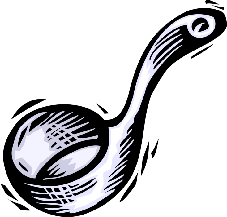 Vector Illustration of Kitchen Kitchenware Ladle Dipper Serving Spoon