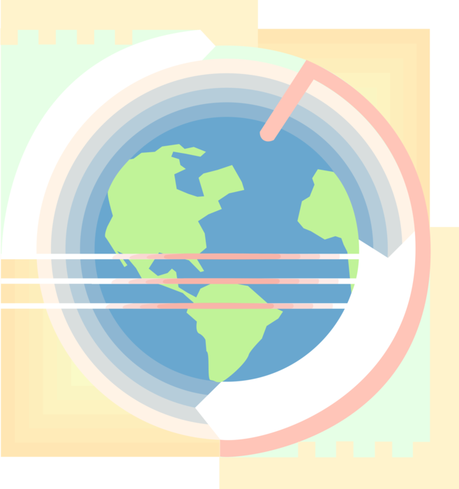 Vector Illustration of Planet Earth Globe Digital World Concept