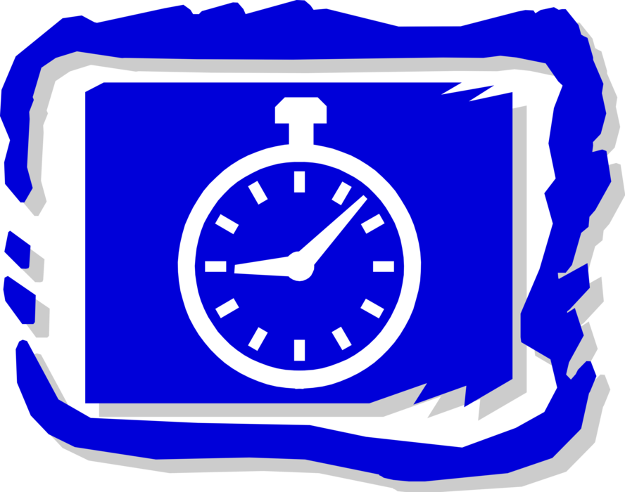 Vector Illustration of Clock Measures, Records, Indicates, Keeps and Co-ordinates Time