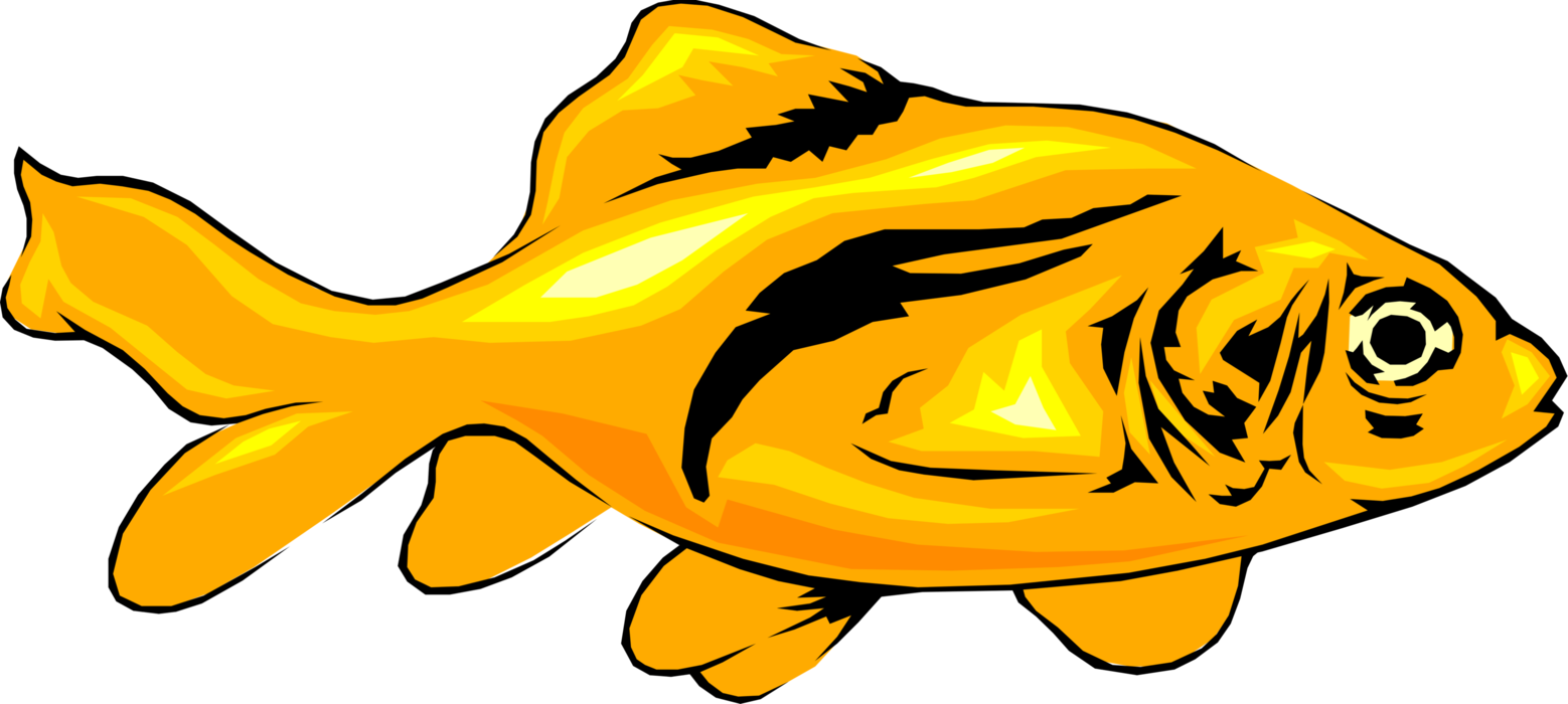 Vector Illustration of Colorful Exotic Aquarium Tropical Goldfish Fish