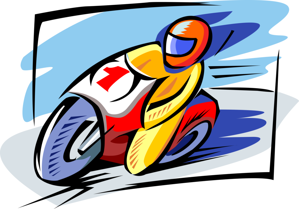 Vector Illustration of Racing Motorcycle or Motorbike Motor Vehicle