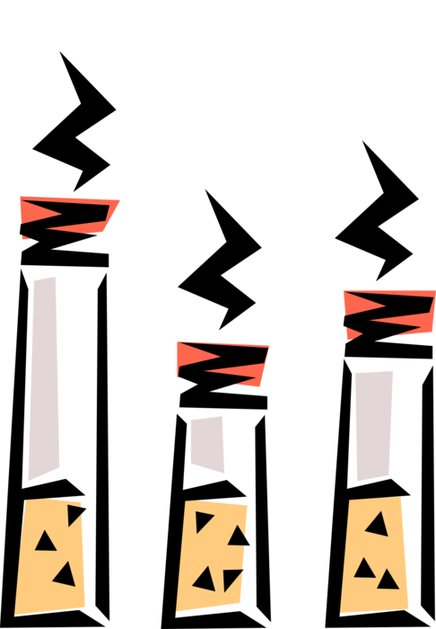 Vector Illustration of Smoker's Cigarettes Burning
