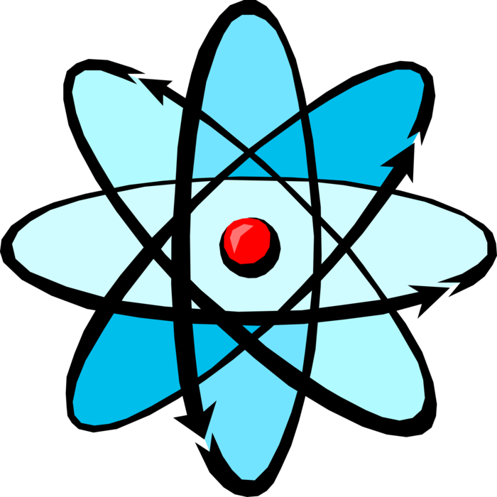 Vector Illustration of Energy Atoms Circling Nucleus Symbol