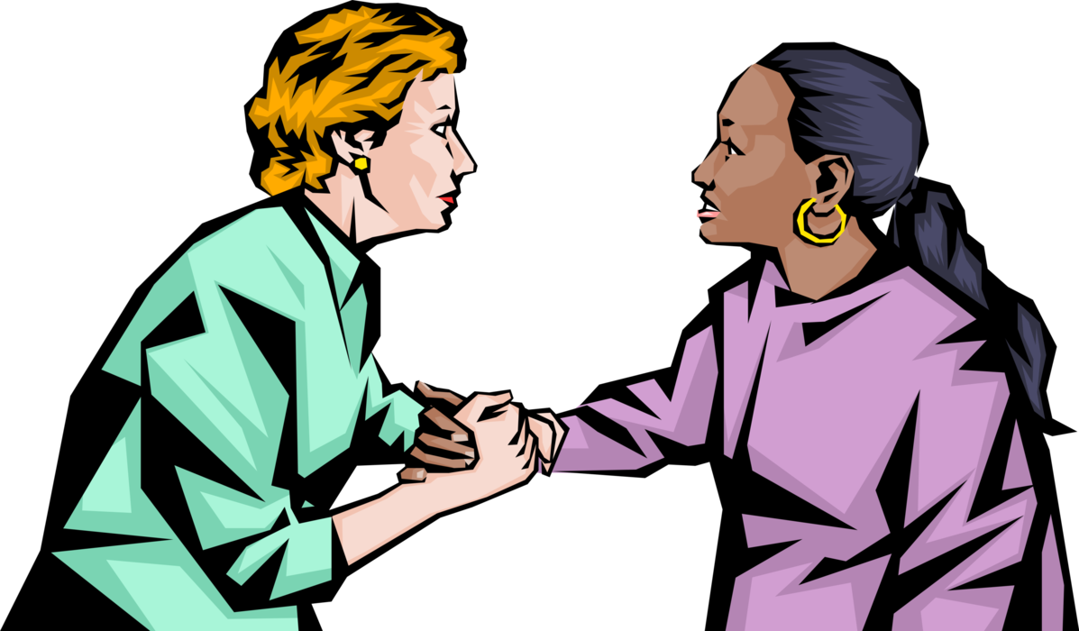 Vector Illustration of Health Care Nurse Consoling Woman After Receiving Bad News